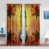 Our Lady Guadalupe Mexican Saint Virgin Mary Floral Sheer Curtains for Bedroom Living Room Kitchen Blinds Window Curtains 2pcs