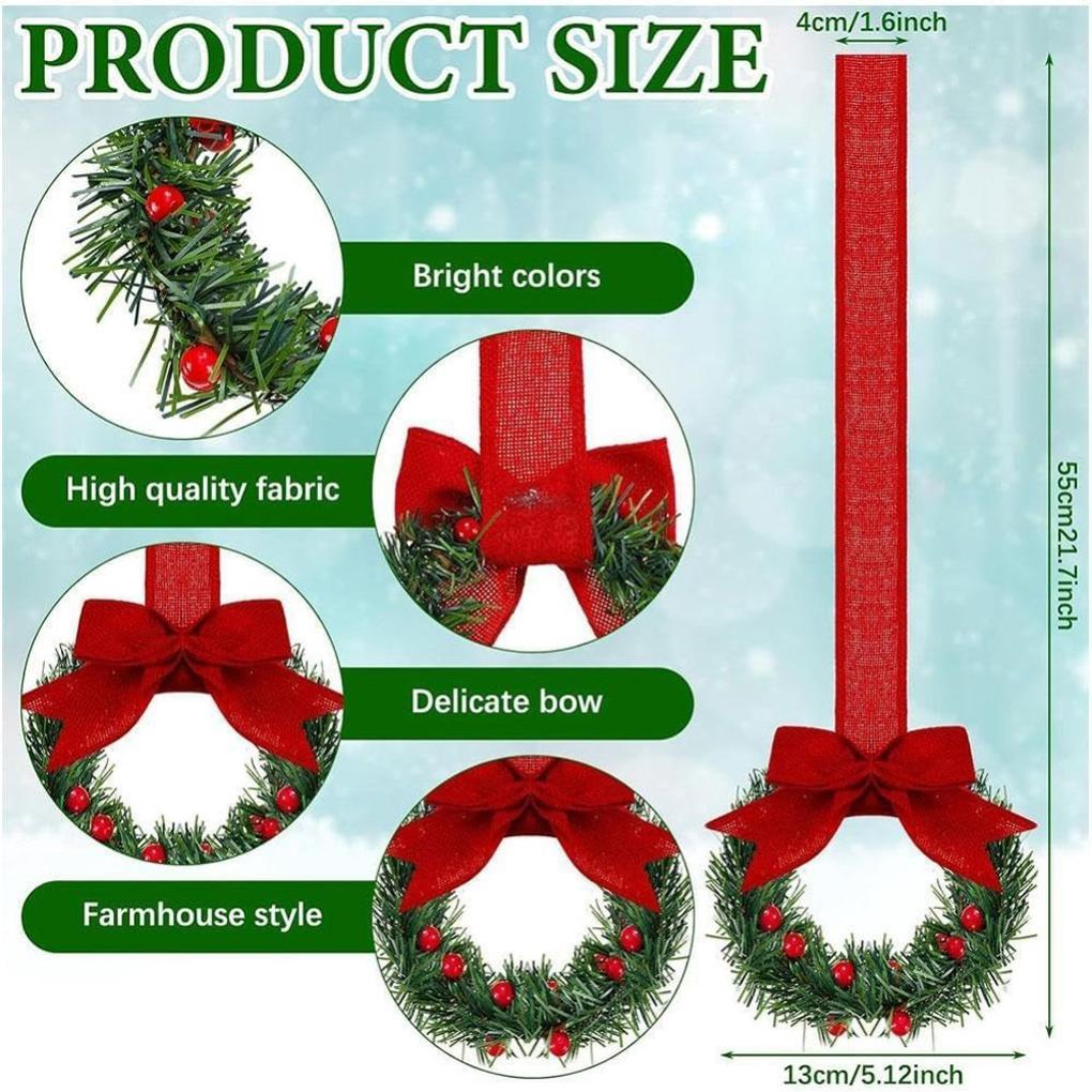 2026 New 4PCS/6PCS With Small Christmas Wreath Hanging Cabinet Garland Reusable Versatile For Home Thanksgiving Day