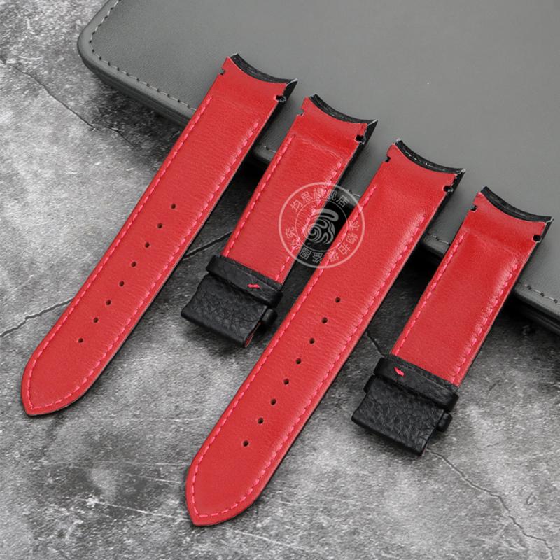 22mm Gebogenes Echtleder Uhrenarmband Für C-asio EQB-800BL EQB-501 EQB-900 EDIFICE/EQB-500 Wasserdichtes Gummi Uhrenarmband Herren