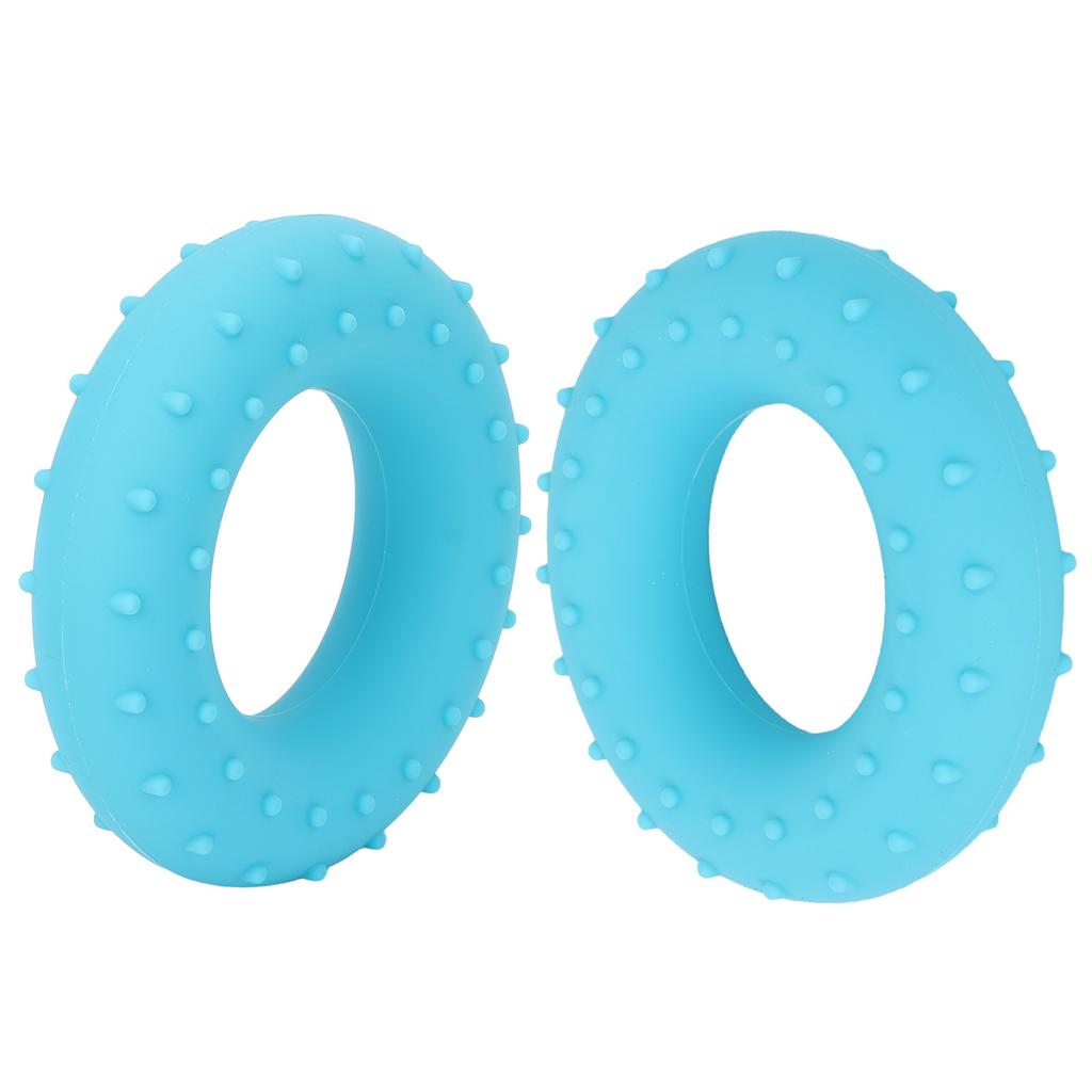 2pcs Hand Grip Strengthener Silicone O Type Finger Exerciser Ring for Muscle Training Recovery Blue 40lb