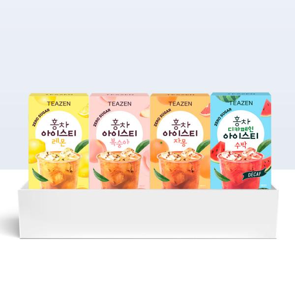 Teazen Black Tea Iced Tea 4 Types X 10 Sticks Mixed (40 Sticks), Korea Kombucha