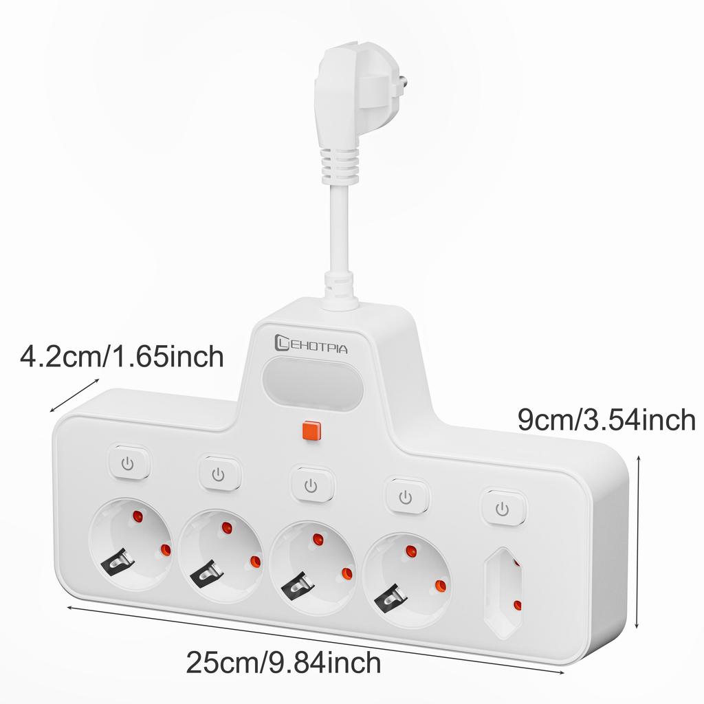 European standard multi socket lighting power socket, made of PC fire-resistant and flame-retardant material, equipped with small night lights