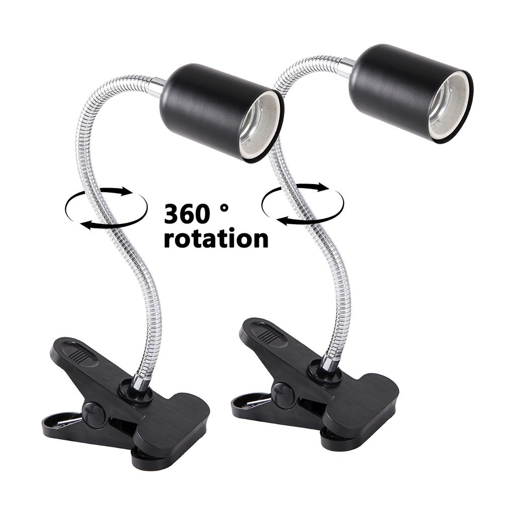 E27 360° Revolving Light Stand EU Lamp Holder Adjustable Brightness LED UVA Heat Lamp Clip For Reptile Pet Turtle Back Light