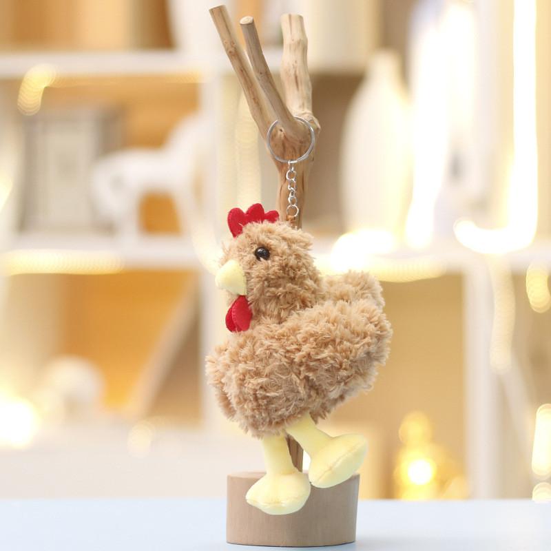Cute Chicken Plush Toy With Keychain For Bag Decoration And Gift