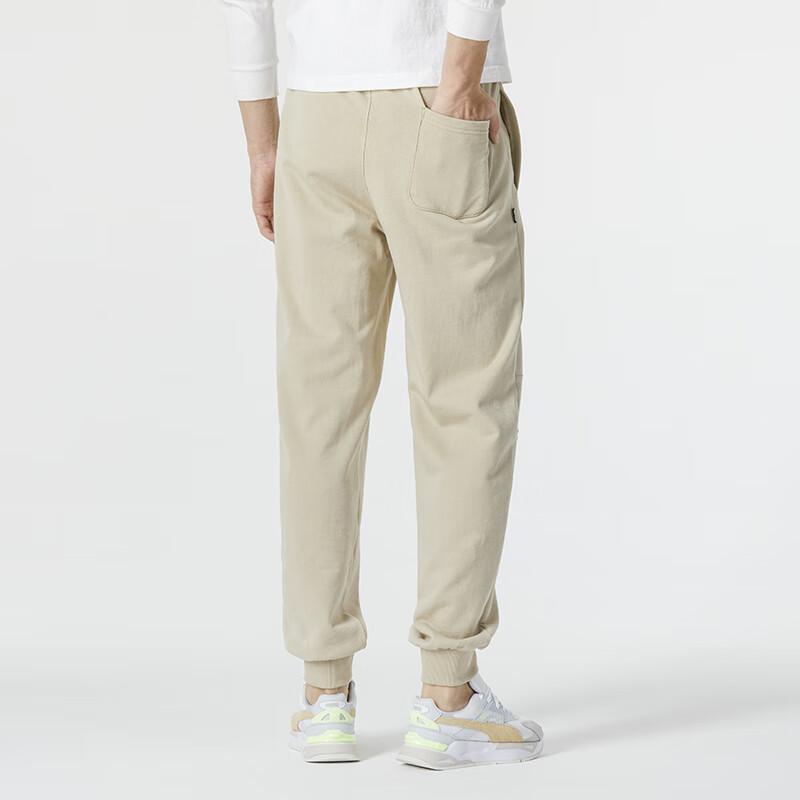 Puma New Year Solid Color Elastic Waist Running Training Tapered Knit Sports Pants Unisex Pants Khaki 625837-90