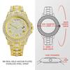 Fashion Iced Out Watch For Mens Luxury Date Week Gold Wristwatch Hip Hop Diamond Quartz Clocks