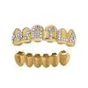 18K Gold Plated Diamond Inlaid Hip Hop Grillz for Christmas Stage Performance