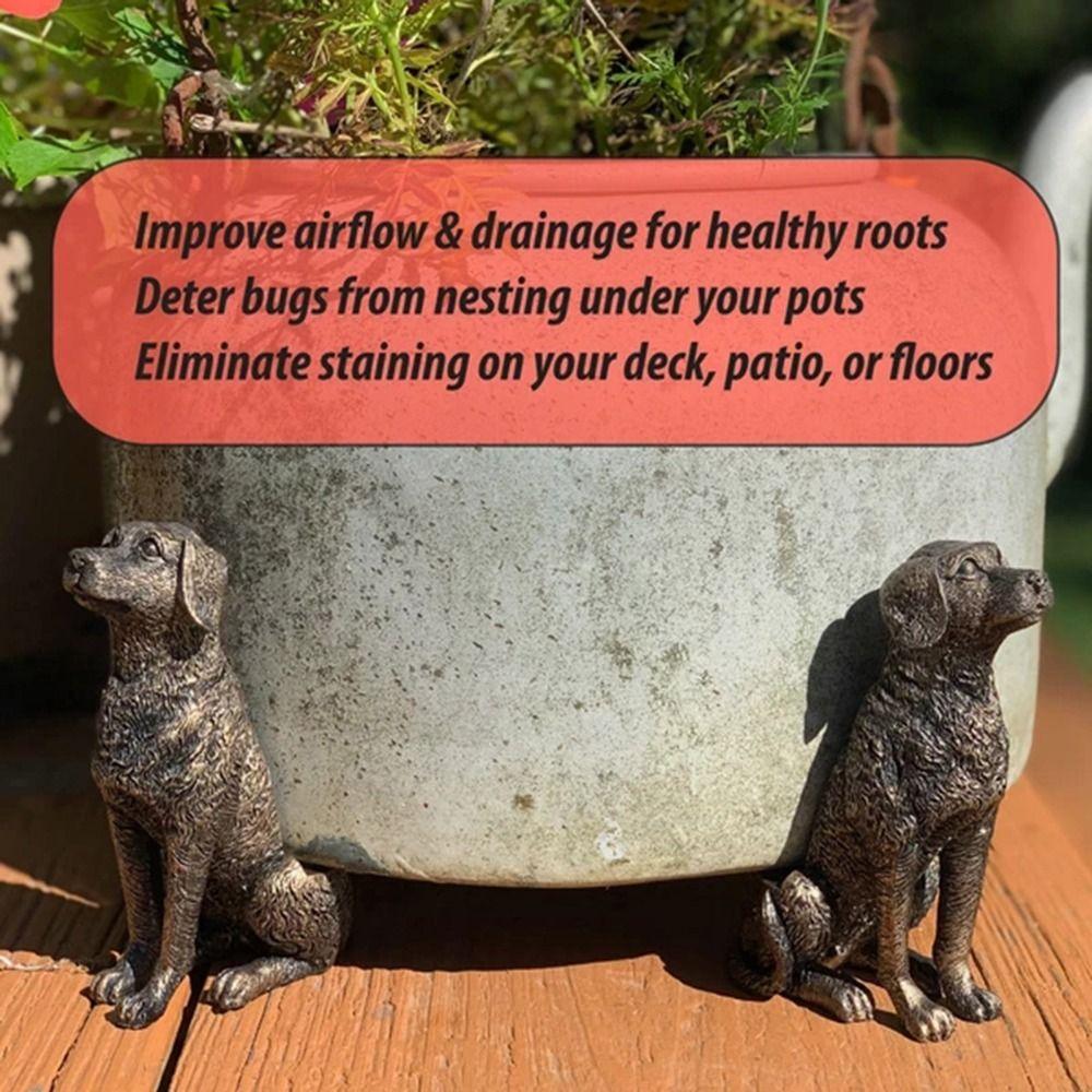 

3Pcs/set Weather Resistant Animal Resin Sculpture Animal Flower Pot Stand Vases Decor style 8