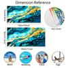 Abstract Fluid Marble Beach Towel - Deep Teal Blue Gold, Quick-Dry Microfiber, Luxury Towel for Pool Swimming Camping