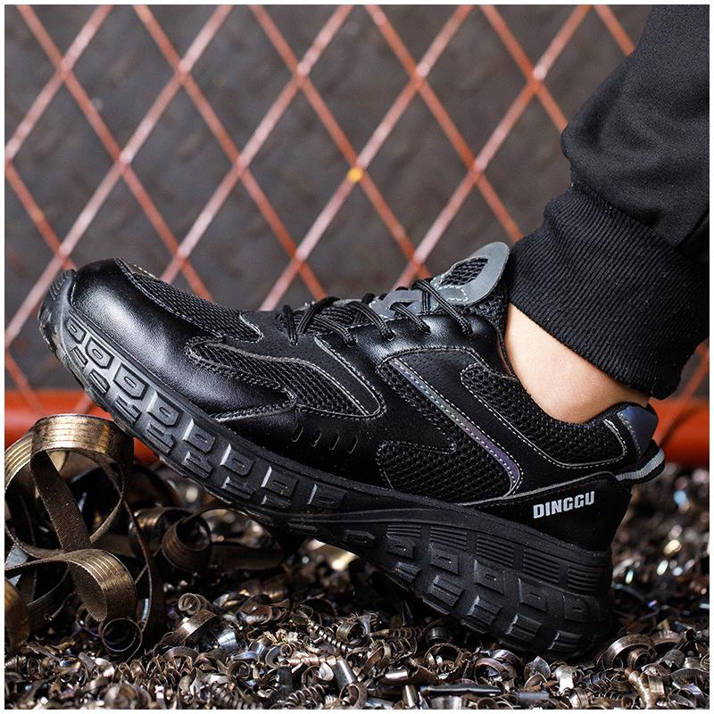 

mens fashion steel toe covers work shoes summer breathable safety boots designer worker security sneakers protect footwear 270 чёрный