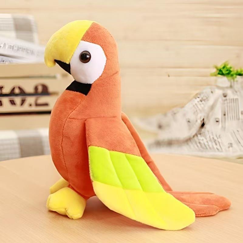 Cute Simulation Macaw Parrot Plush Toy Soft Bird Stuffed Doll Fluffy Animal Gift Kids Boys Girl Home Desktop Art Decor Ornament