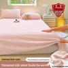 Winter Velvet Flannel Fleece Bed Sheet - Thick Coral Fleece, Solid Color, for Student Dormitory Mattress.