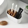Bamboo Toothbrush Holder for Electric Toothbrushes - 5 Slot Bathroom Counter Organizer with Toothpaste Compartment