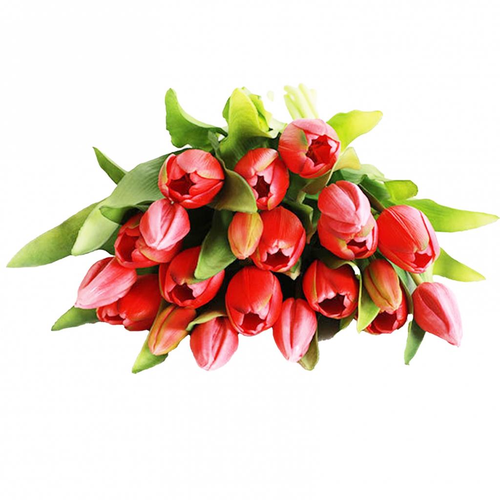 Artificial Flowers 1 Bouquet Deep Purple Fake Tulip Bouquet