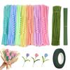 LKCCTK Craft Mall Artificial Flower Set 300 Pieces Handmade Kit Multicolor Bouquet DIY Craft Materials Flower Wire Gift for Birthday Anniversary