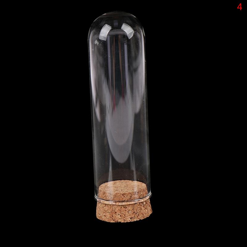 

1/6 кукольный стеклянный купольный дисплей, деревянная пробковая банка-колокольчик с деревянным основанием, декоративная поделка 30*100mm