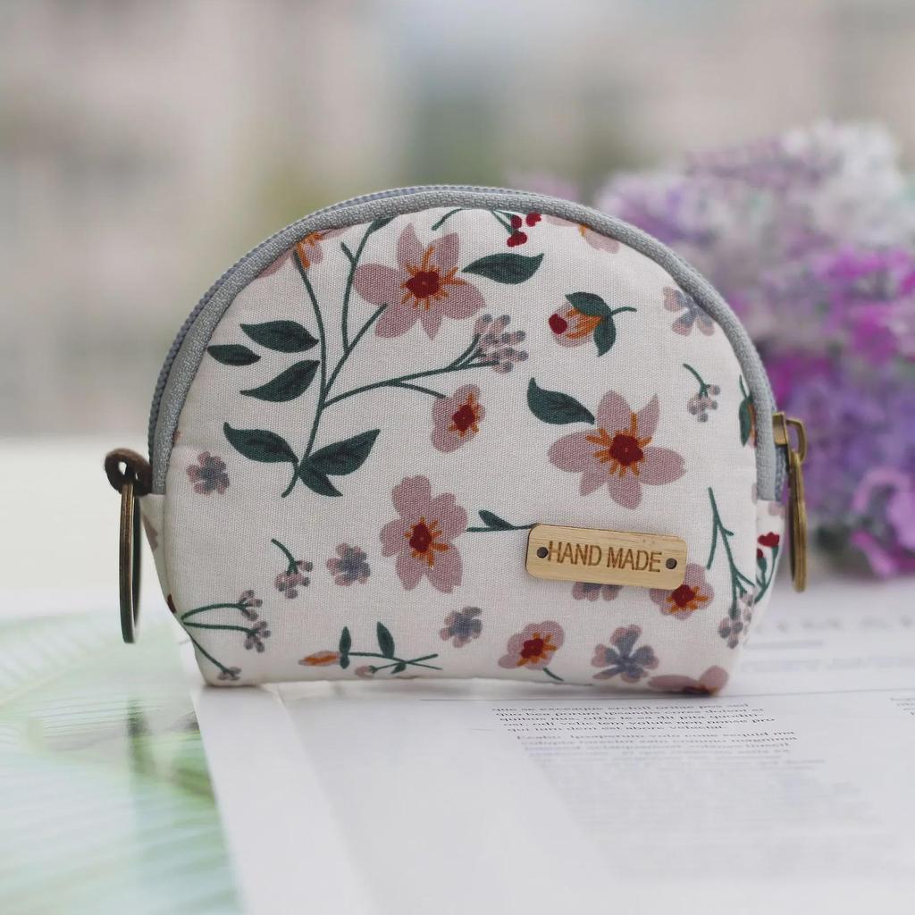 Geldbörse im pastoralen Stil mit Blumenmuster – kleine Stofftasche für Mädchen