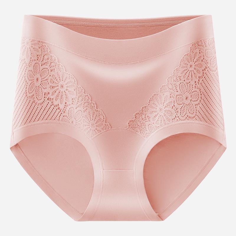 High-Waist Pure Cotton Plus Size Shaping Briefs for Middle-Aged Women with Antibacterial Crotch