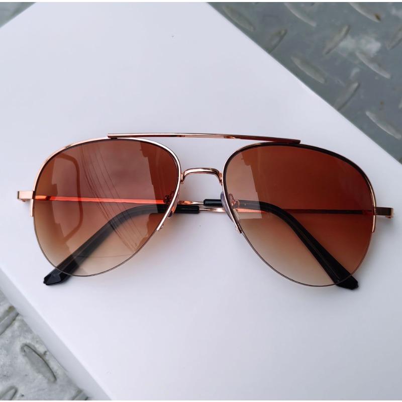 Sporty Metal Frame Fashion Glasses for Men & Women  Anti-Reflective Lenses Golden-Tone Finish Perfect for and Activitie