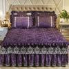European Style Bed Skirt Lace Velvet Quilted Bedspread Autumn and Winter Thick Warm Fitted Sheet