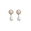 111 Silver Needle Retro Court Fengshui Drop Pearl Earrings Elegant Literary Temperament Earrings Women's Simple Versatile Earrings