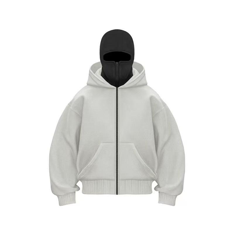 Unisex bluza z kapturem na zamek oversize casualowy sweter jesienna odzież uliczna