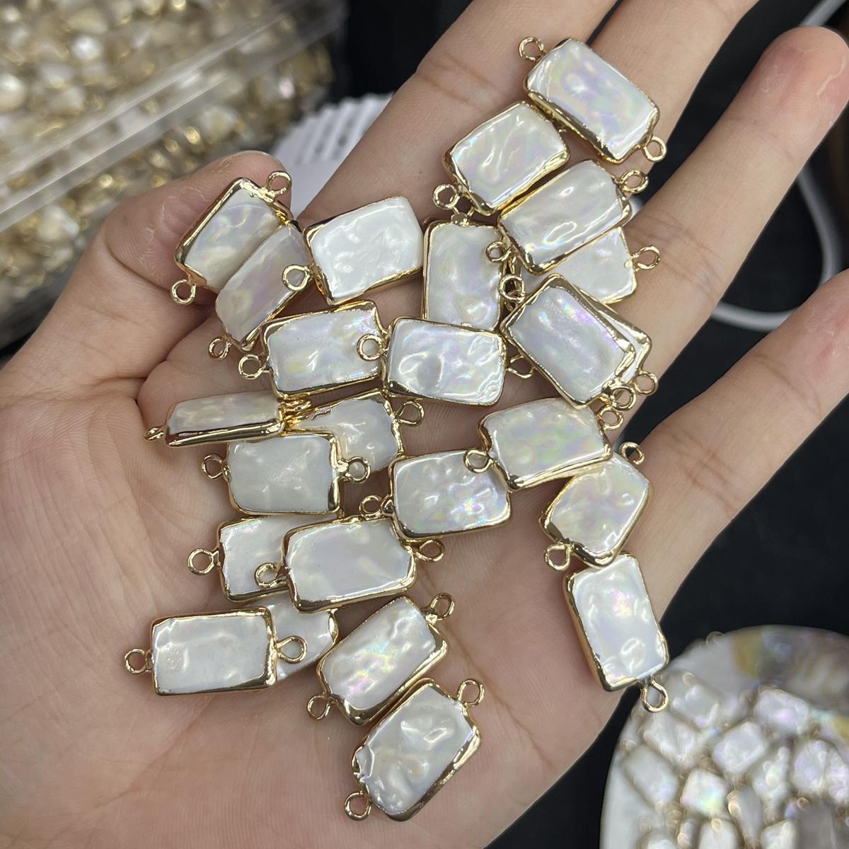 

5 шт. Прямоугольная оболочка коннектора Неправильный коннектор 10x15 мм Для изготовления ювелирных изделий DIY Ожерелье Браслет Серьги Аксессуар 5pcs