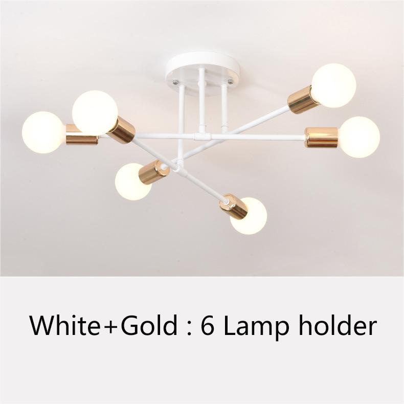 6 Heads LED Ceiling Lamp for Living Room Nordic Dome Light Home Decoration Lighting Natural Light 3 Colors Lighting Chandelier