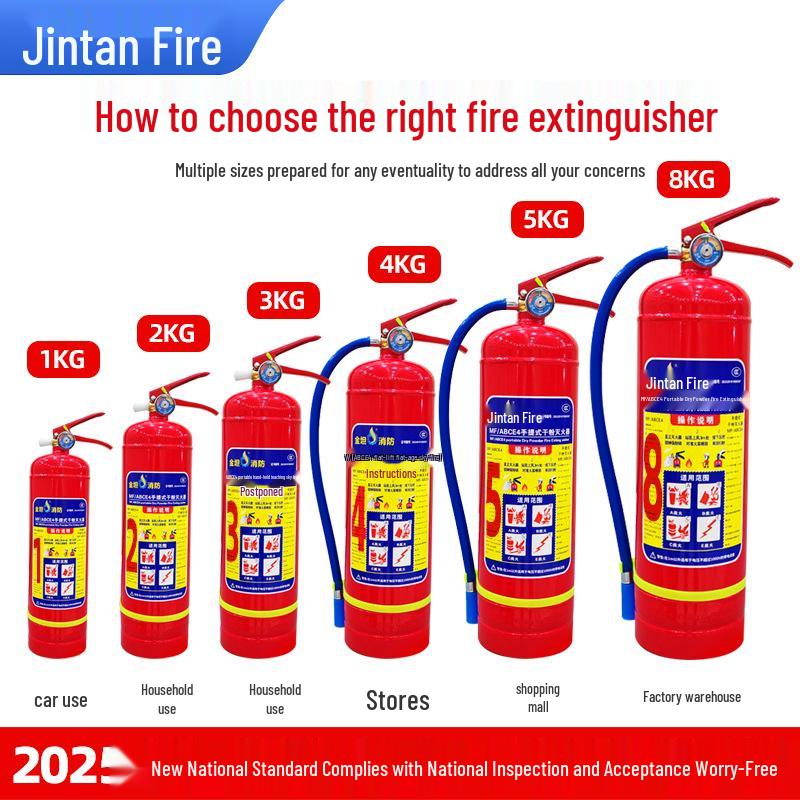 5kg Dry Powder Fire Extinguisher - 2025 National Standard for Shops, Portable for 3/4/8KG Needs