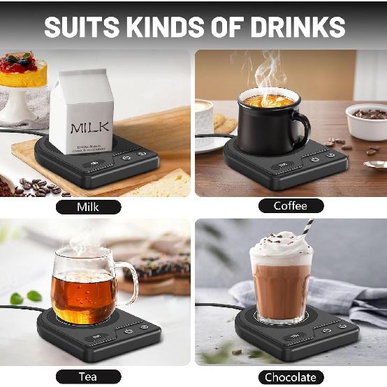 Mug Warmer,Coffee Mug Warmer with 3 Adjustable Temperature Settings,Coffee Warmer with 2-12H Auto Shutoff Functions,Easy to Clean Mug Heater for