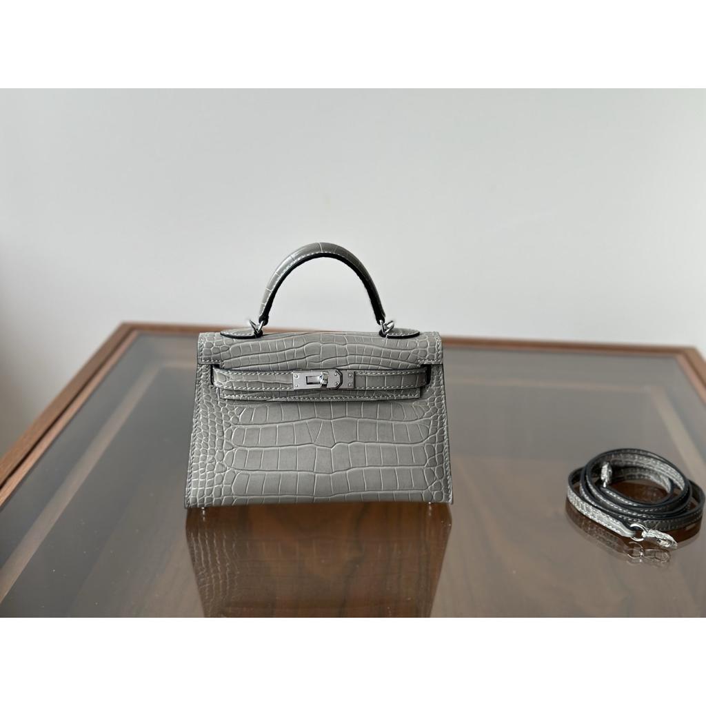 Kazilan 19cm crocodile pattern mini Kelli handbag fashion versatile shoulder messenger bag women's bag