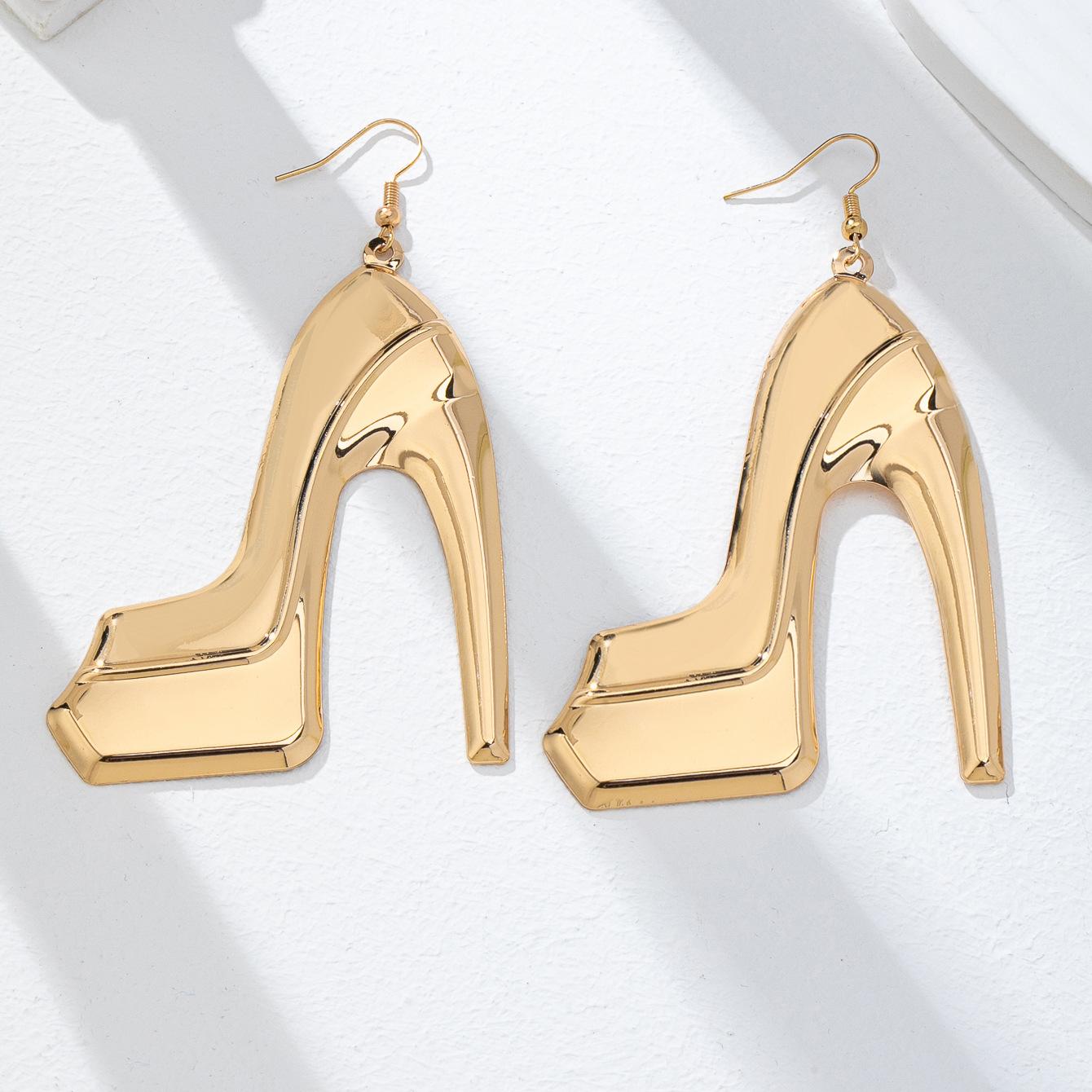 1 пара сережек-подвесок в форме туфель на высоком каблуке с леопардовым принтом, подходит для повседневного ношения женщинами