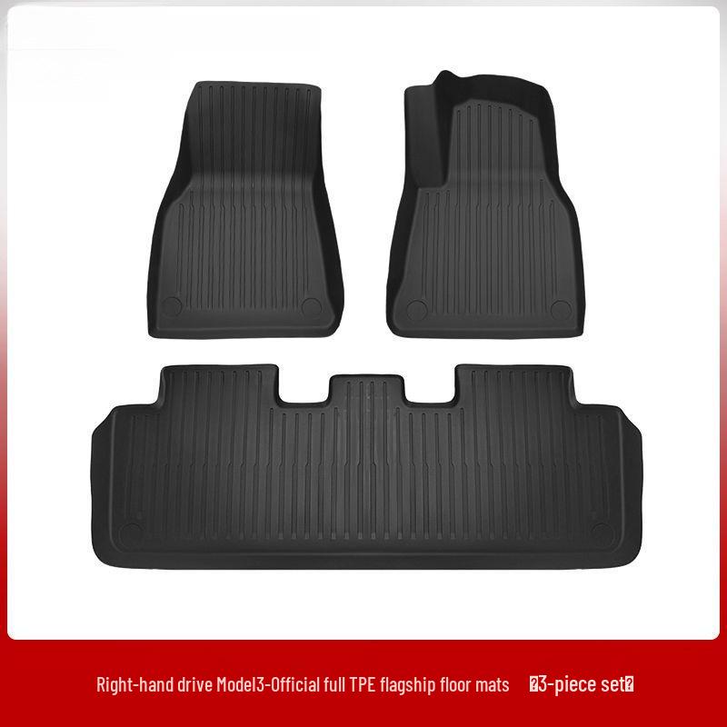 Right-Hand Drive Tesla Model Y/3 Refresh Foot Pad Carpet for Hong Kong - Front & Rear Trunk