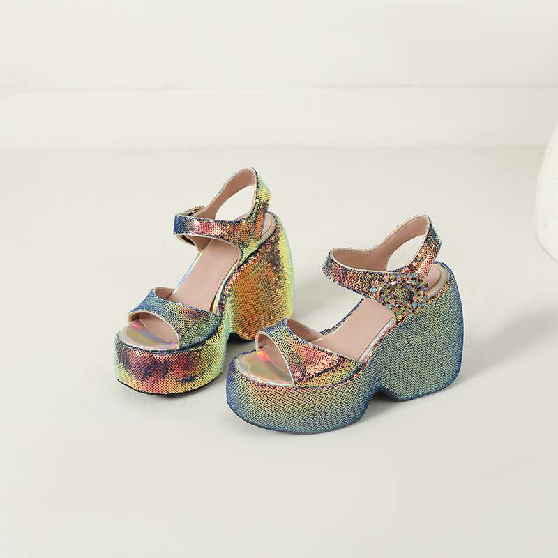 

Krazing Pot Блестящая ткань весна-осень размер 43 женские туфли на платформе супер высокие каблуки блестящие женские водонепроницаемые туфли с круглым носком 38