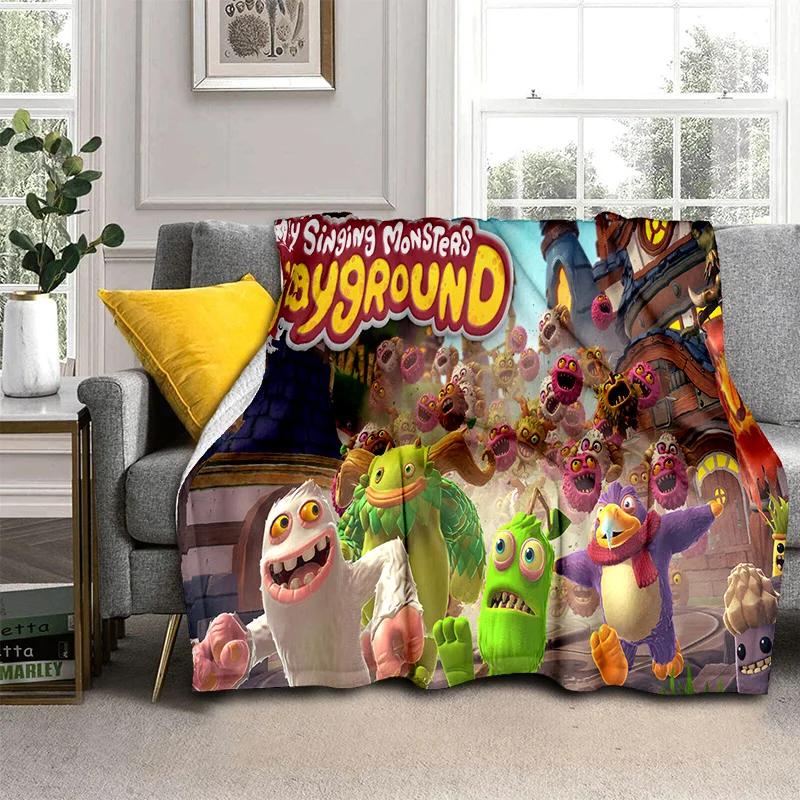 My Singing Monsters Video Game Cartoon 3D Blanket,Soft Throw Blanket for Home Bedroom Bed Sofa Picnic Travel Cover Blanket Kids