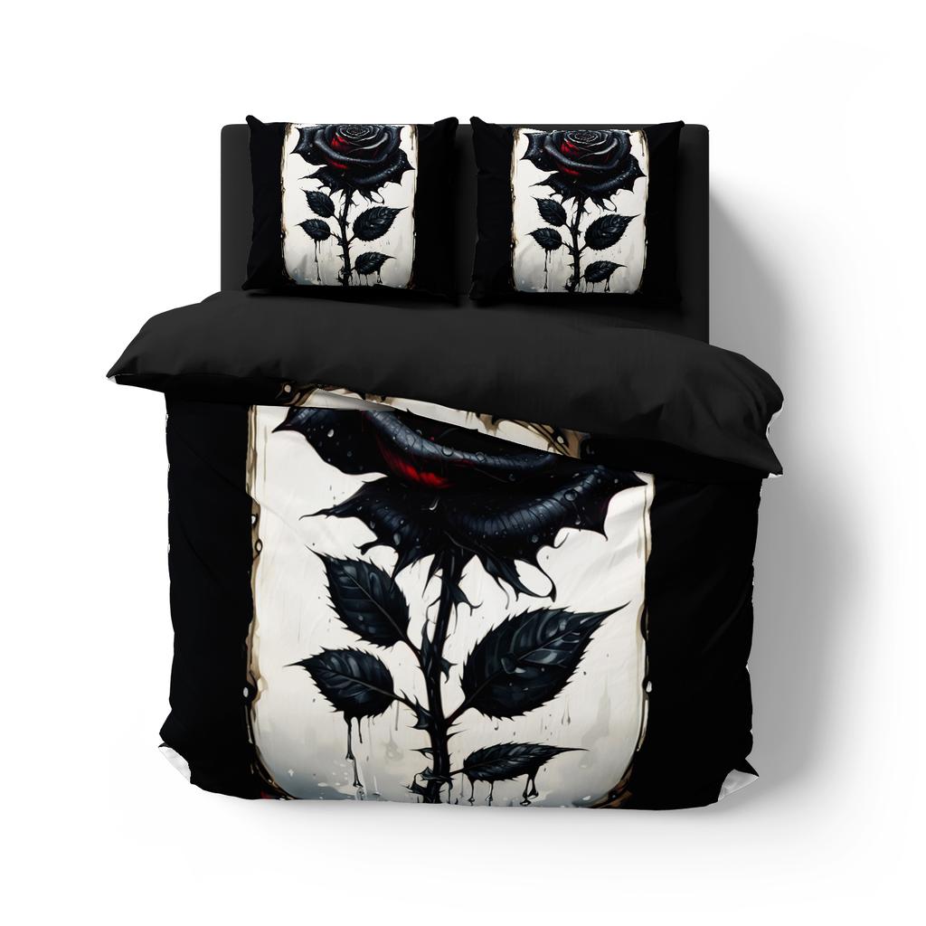 Rose Black Series Bedding Set Famous Anime Duvet Cover Sets Comforter Bed Linen Twin Queen King Single Size Dropshipping Gift
