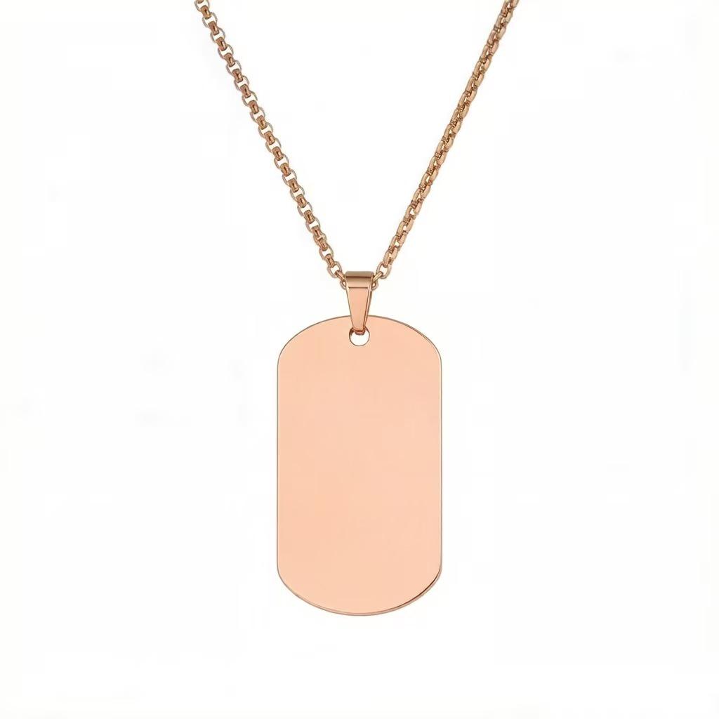 Men's Engravable Stainless Steel Dog Tag Necklace in Street Style