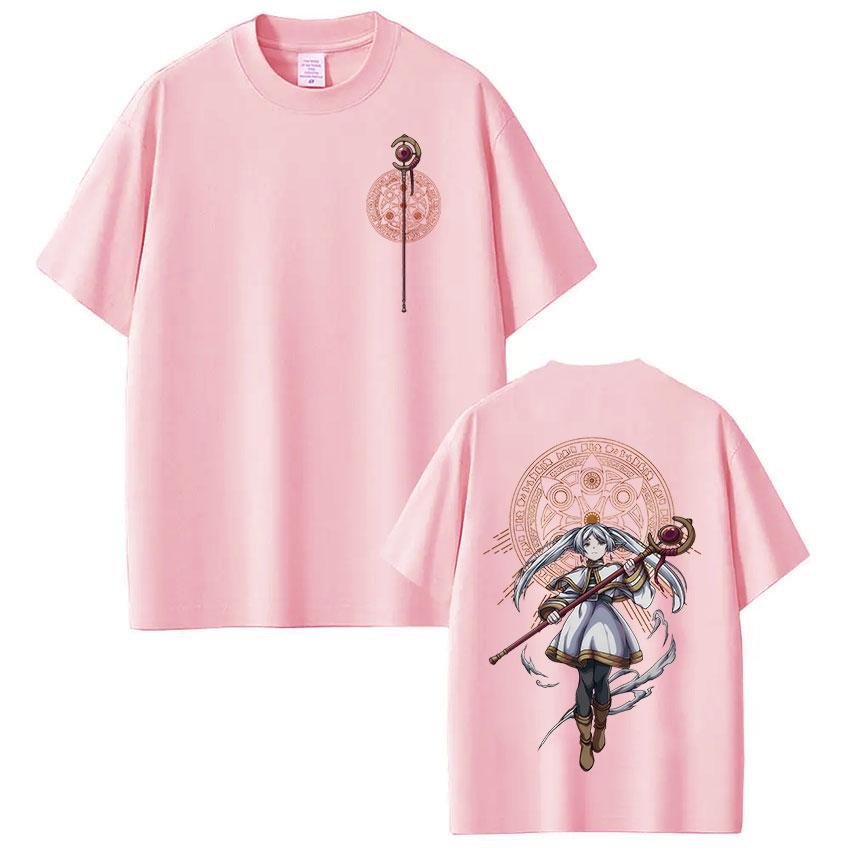 Anime Frieren Beyond Journeys End Frieren T-shirt Manga Sommar T-shirt Herr Dam Mode Kortärmad Bomull Lös T-shirt