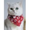 Cat Triangle Bib Cute Japanese Style Adjustable Mohair Pet Triangle Scarf for New Year Red XS