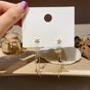 New Fashion Star Moon Tassel Drop Earrings for Women Rhinestone Stars Long Chain Earrings Girls Party Daily Jewelry Accessories