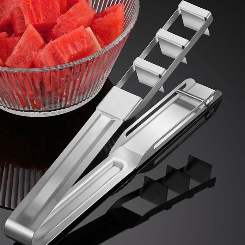 Ergonomic Kitchen Tool For Precise Watermelon Cantaloupe Slicing Stainless Steel Fruit Cutter Efficient Kitchen Gadget