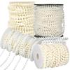 5 Meters Round Pearl Bead Chain, Diameter 0.4/0.5/0.6cm White Pearl Strands for DIY Jewelry Making, Wedding Party Decor YMY