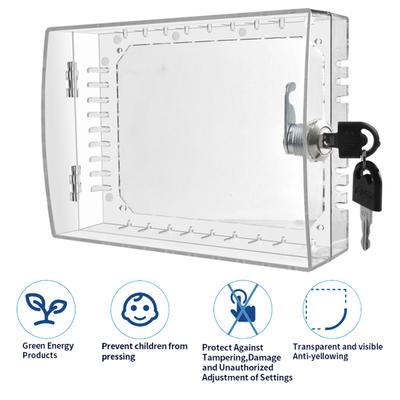 Clear Thermostat Lock Box with 2 Keys Home Apartment Office School Wall Mount Thermostat Cover Universal Large AC Thermostat Guard