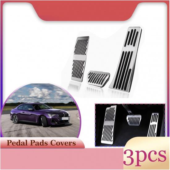Car Gas Brake Pedal Compatible For BMW 2 Series G42 G87 M240i 220i 2022~2024 Stainless Steel Anti-Slip Footrest Pedals Cover Accessories(3pcs)