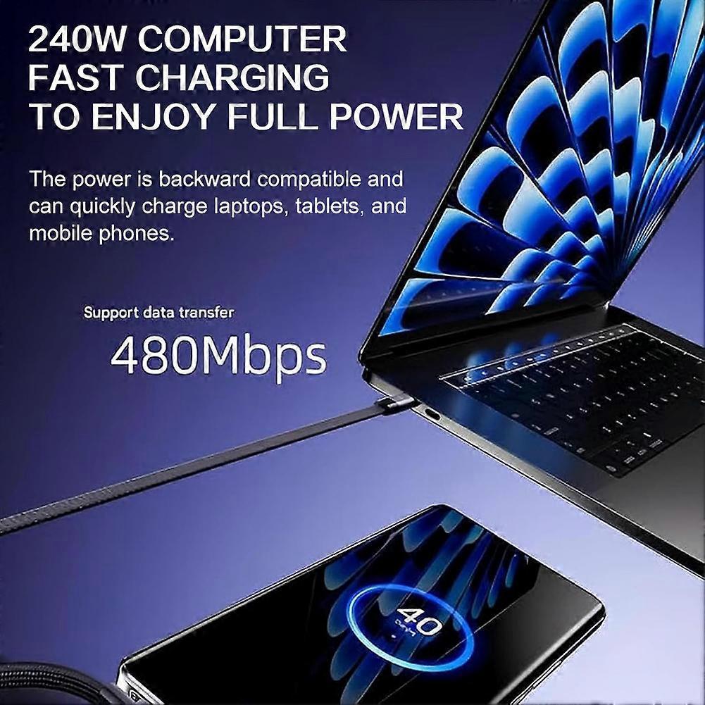 2-in-1 Invisible Stand Charging Cable, Multi Charger Cord with Type C Multi-Angle Adjustable Stand, 240W Fast Charging