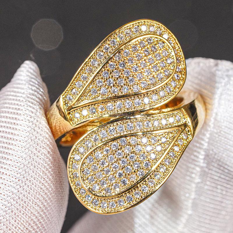 

European and American Princess Metal Style Inlaid Zircon Ring, Women s High-end Style Design, Temperament Zircon Wholesale 6
