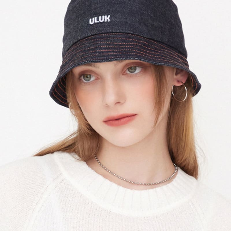 

Панама из денима с вышивкой ULUK Essential Deep Blue