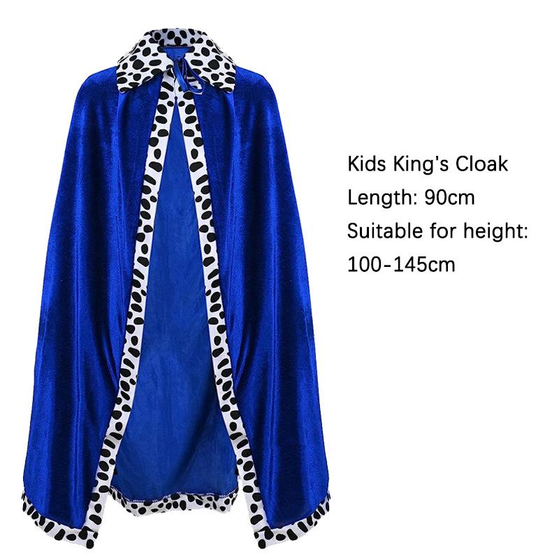 

Adult Kids Cape King Prince Cosplay Costume Crown Shawl Parent-child Activity Party Performance Costume Halloween Cloak One Size
