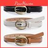 Retro Narrow Pu Leather Belt For Women Slim Waist Accessory With Alloy Buckle For Chic Outfits