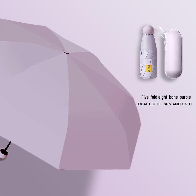 Compact Women's Umbrella with UV Protection and Black Coating – Dual-Use for Sun and Rain